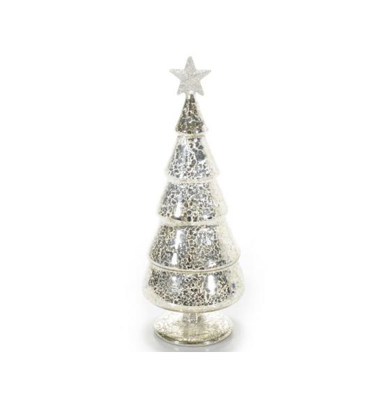 Albero di natale in vetro anticato cm.11x31,5